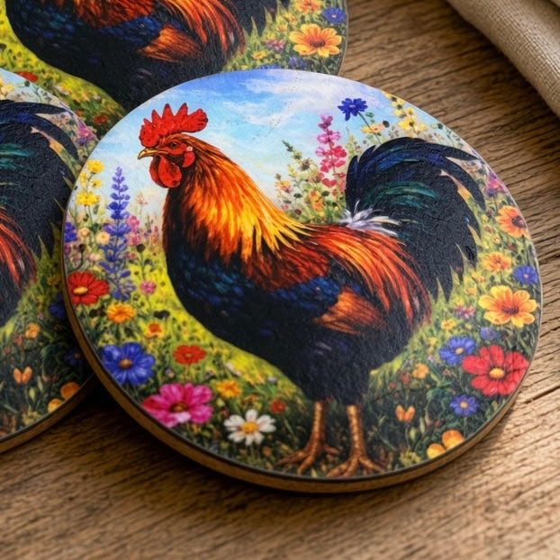 Painterly Coasters | Wildflower Hour | Rooster Coasters